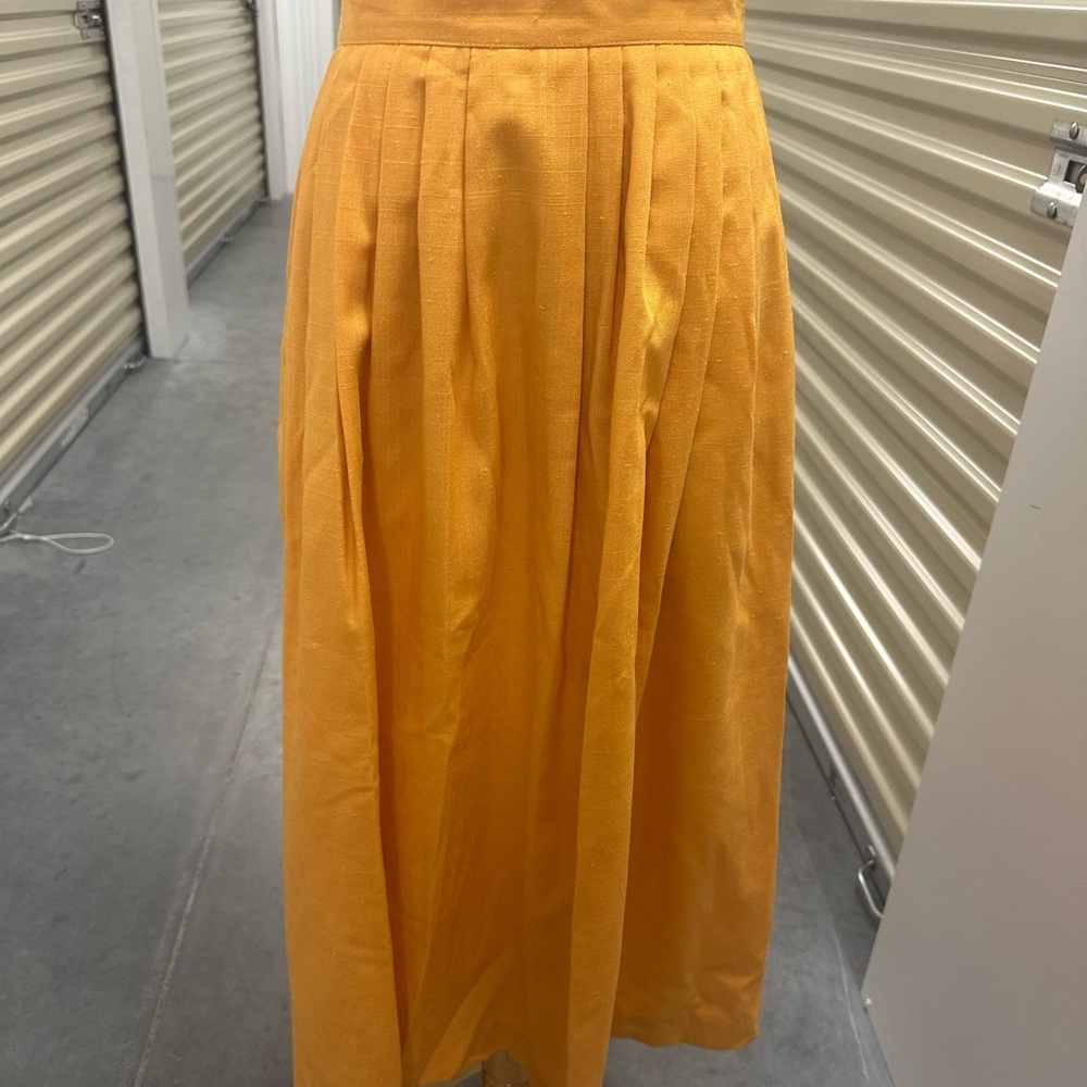 Norton McNaughton Golden Pleated Midi Skirt